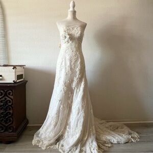 Maggie Sottero Elegant Lace Wedding Dress in Cream